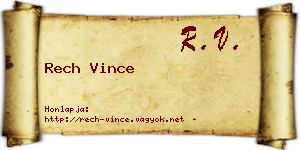 Rech Vince névjegykártya